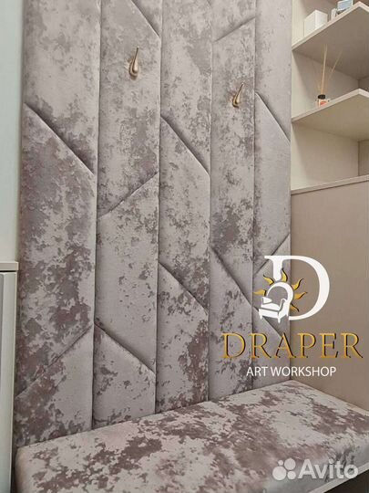 Кровать с мягкой стеновой панелью