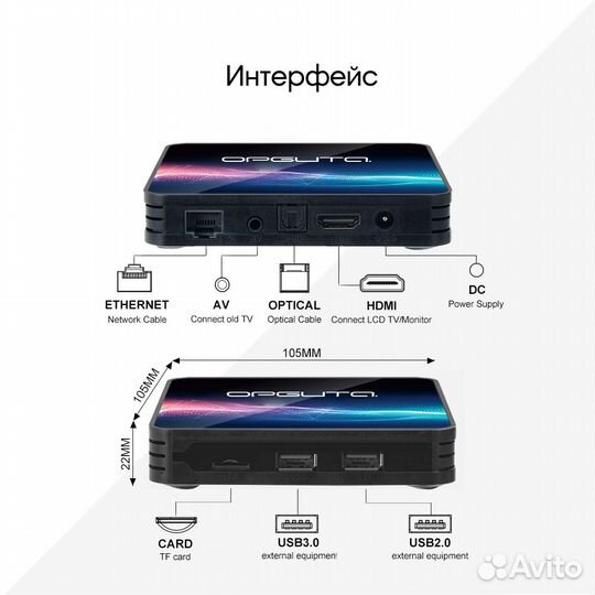 Медиа плеер (Allwinner H313, Android12.1, 2Гб, Fla