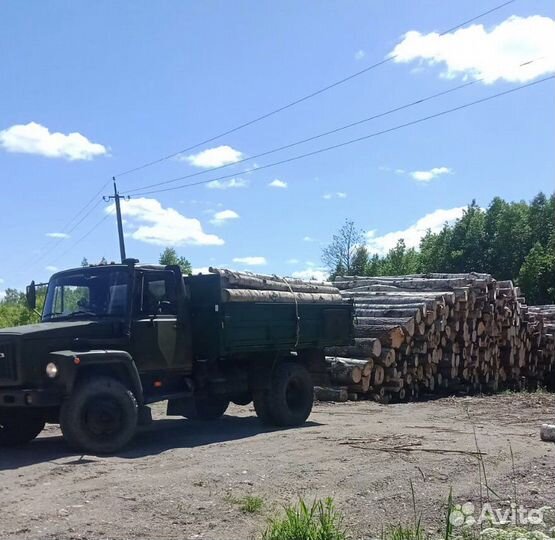 Березовые дрова в укладку, брёвнами