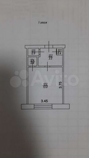 1-к. квартира, 18,6 м², 1/5 эт.