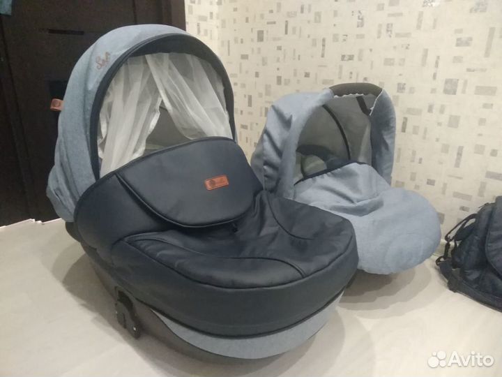 Коляска 3в1 с автолюлькой +сумка