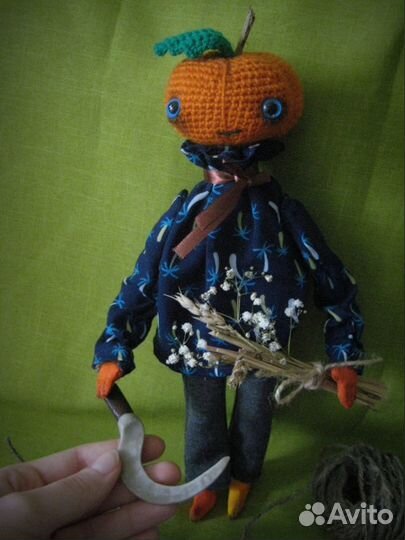 Тыква кукла в интерьер
