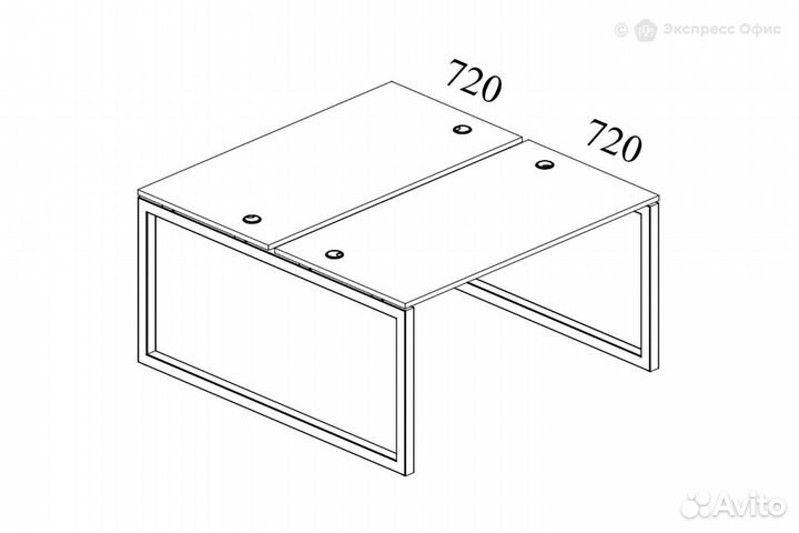 Бенч-стол на О-образном м/к Metal system quattro 40x40 40бо.рас-сп-2.2