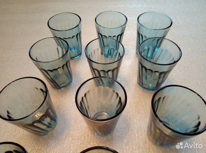 Стакан стопка СССР синее стекло