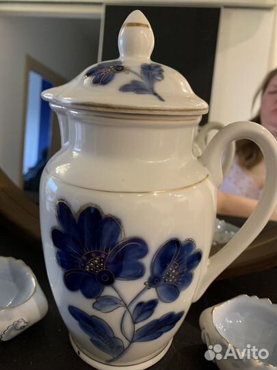 Кувшин кобальтовая роспись старое клеймо и еще