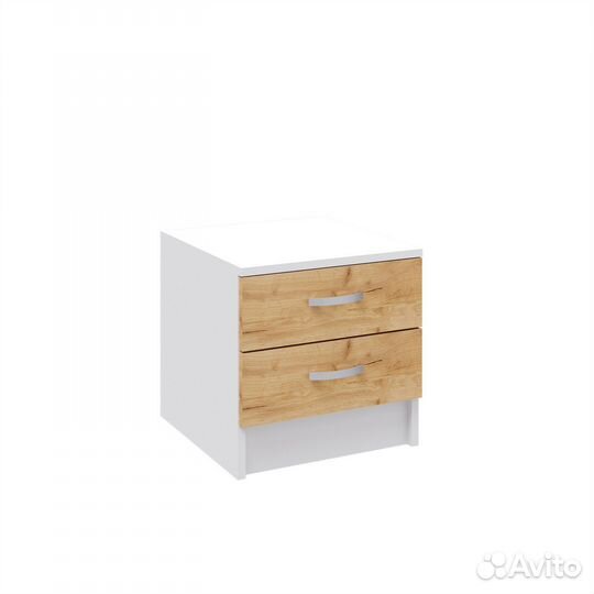 Тумба прикроватная Ронда Белый/Дуб Крафт Золотой