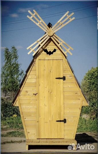 Дачный туалет с декором и установкой сур 614