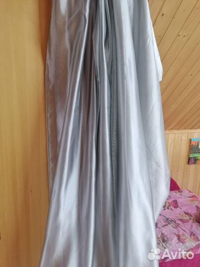 Тюль вуаль серая Серебро 2шт