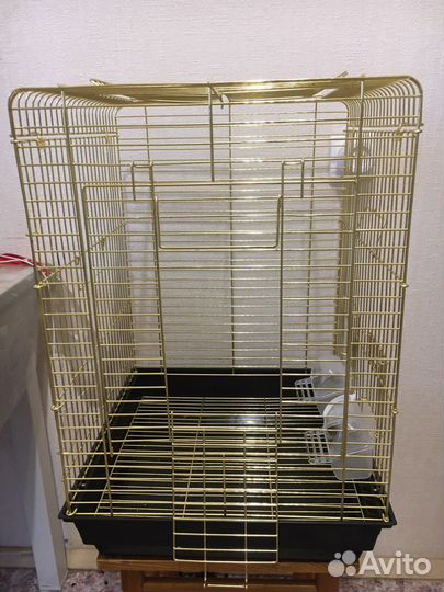 Золотая клетка для попугая + все аксессуры