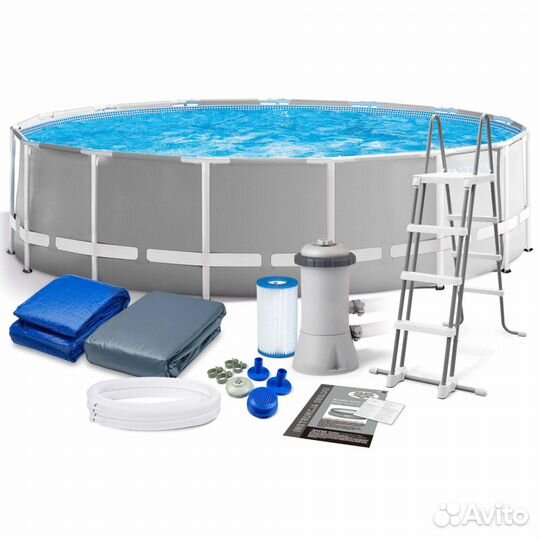 Каркасный бассейн Intex 457x122см+4 аксесс. 26726