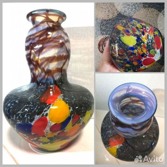 Вазы из цветного гутного стекла