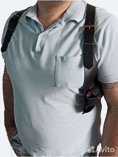 Кобура наплечная для телефона натуральная кожа