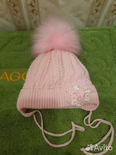 Зимняя шапка для девочки, р. 40-42