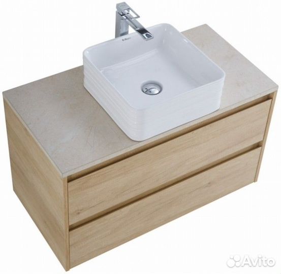 Тумба со столешницей и раковиной BelBagno Kraft 100-KEP-100-MCO-BB1407 Rovere Nebrasca Nature