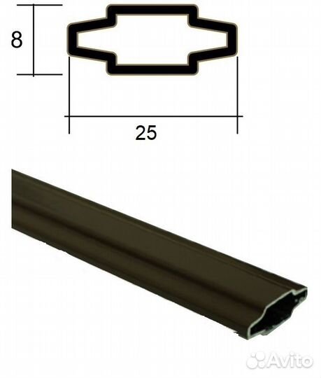 Декоративная раскладка в стеклопакет 8*25 коричнев