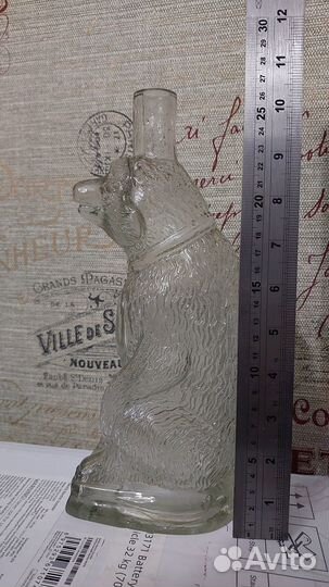 Бутылка медведь стекло винтаж