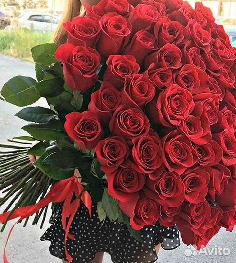 Розы высокие Доставка цветов