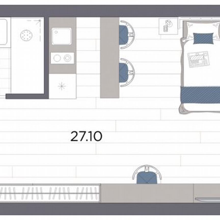 Апартаменты-студия, 31,2 м², 5/14 эт.