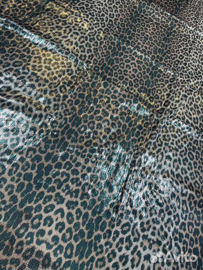 Ткань Леопардовые пайетки на трикотаже