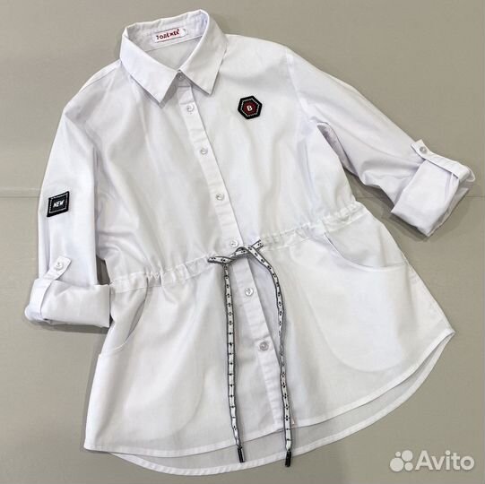 Блуза рубашка на девочку рост 134-140