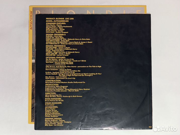 LP Blondie - Autoamerican Sweden Chrysalis 1980г