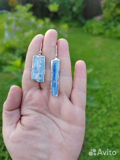 Серьги кианит