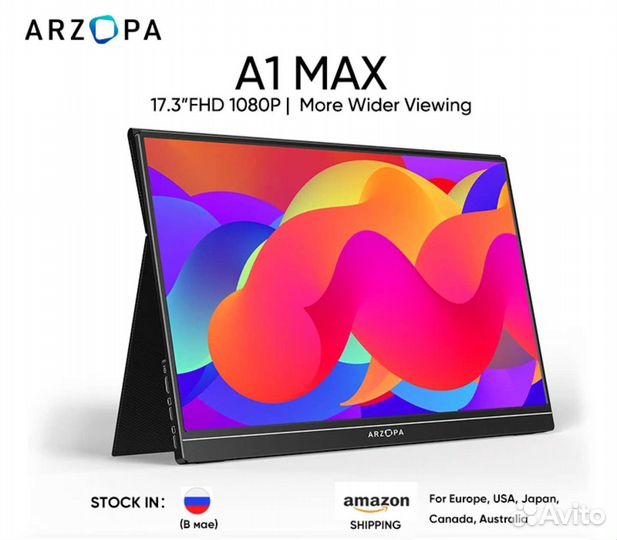 Портативные мониторы для пк PS5 Xbox Arzopa FHD/4K