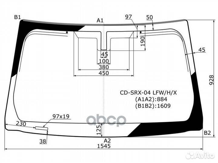 Стекло лобовое с антенной cadillac SRX 04-10 CD