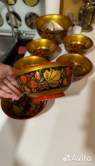 Набор посуды хохлома