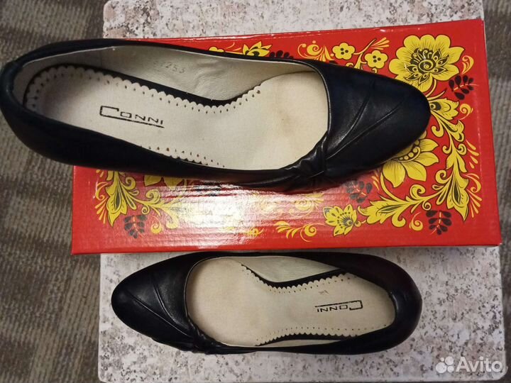 Туфли женские 36 размер натуральная кожа черный