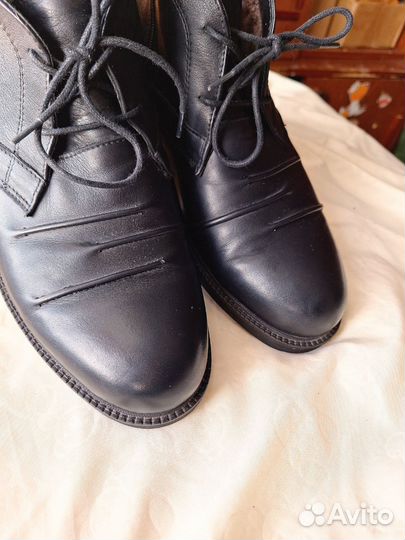 Ботинки мужские классические зимние кожаные