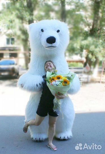 Белый мишка Поздравление (аниматор)