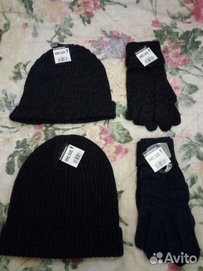 Шапка+шарф+перчатки новые