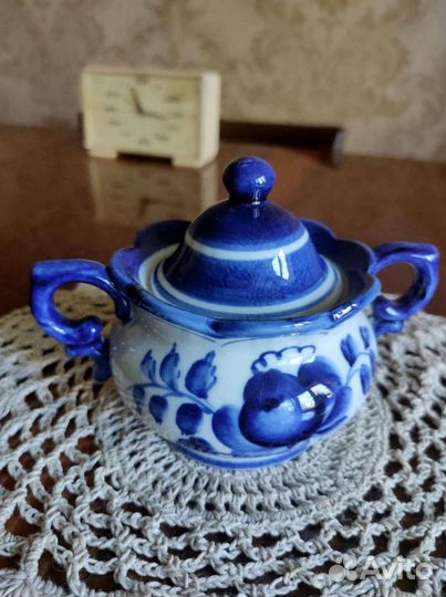Сахарница гжель СССР