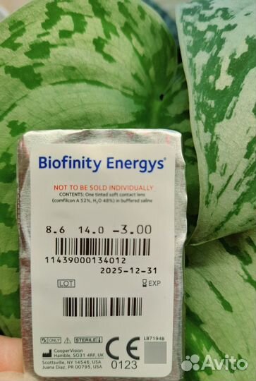 Линзы контактные biofinity -3.00