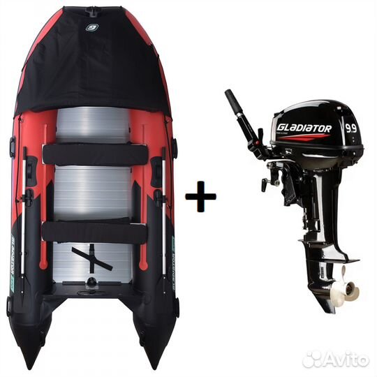 Мотор Gladiator 9.9 + Лодка Гладиатор C 370 AL