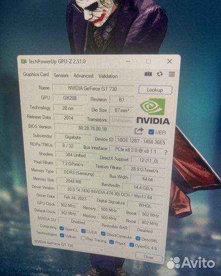 Видеокарта MSI nvidia GeForce GT 730 N730-2GD3V2