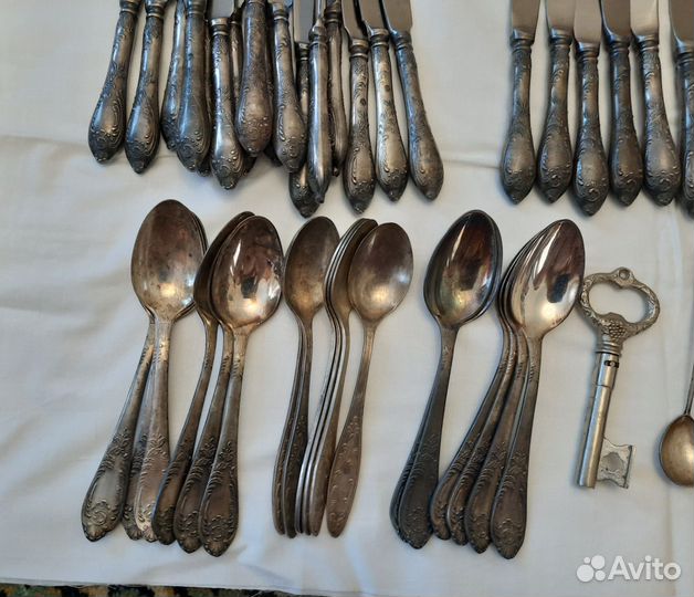 Ложки, ножи, вилки наборы мельхиоровые