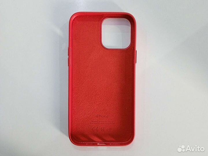Кожаный чехол на iPhone 13 Pro Max Красный