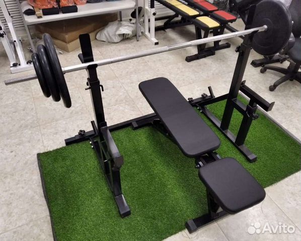 Скамья, стойки, штанга