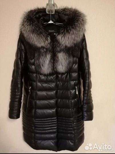 Пуховик из натуральной кожи 48