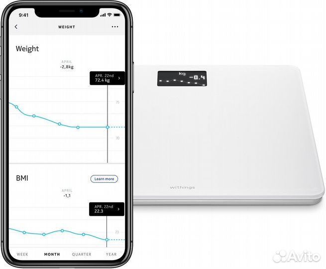 Умные весы Withings Body Scale WiFi WBS06 белые