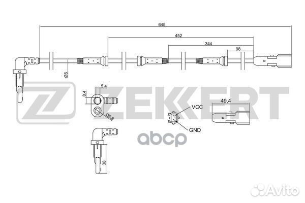 Датчик ABS передн. Dacia Sandero II 12- Logan