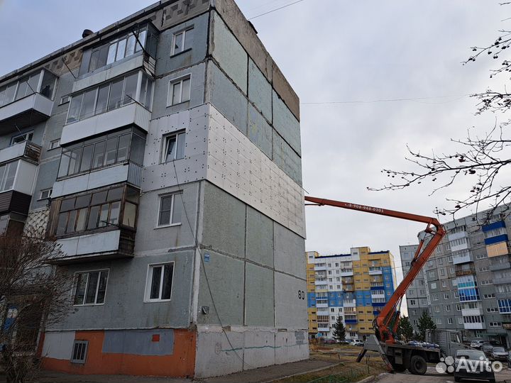Наружнее утепление стен и панелей, ремонт швов