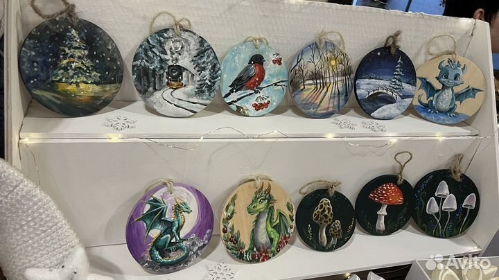 Елочная игрушка с рисунком