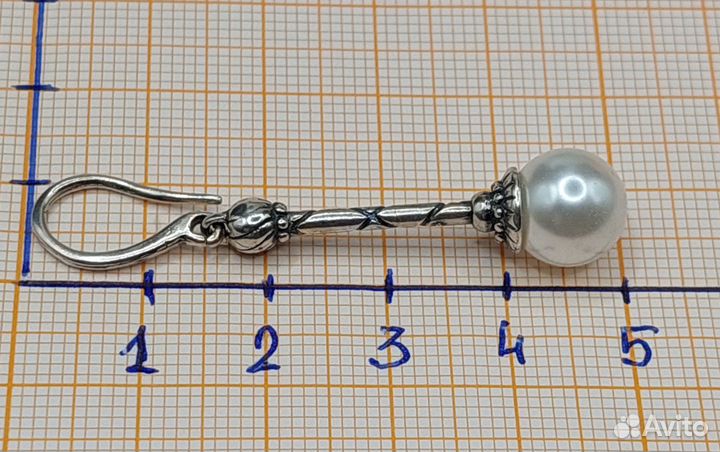 Серьги с натуральным жемчугом серебро дизайнерские