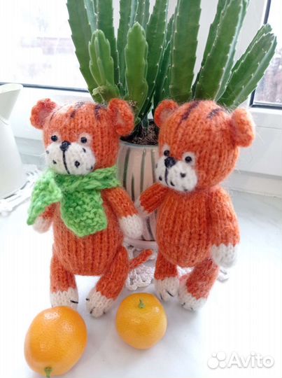 Амигуруми игрушка тигр спицами