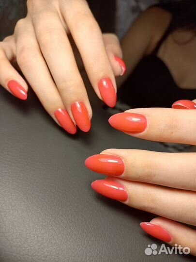 Маникюр наращивание гель лак