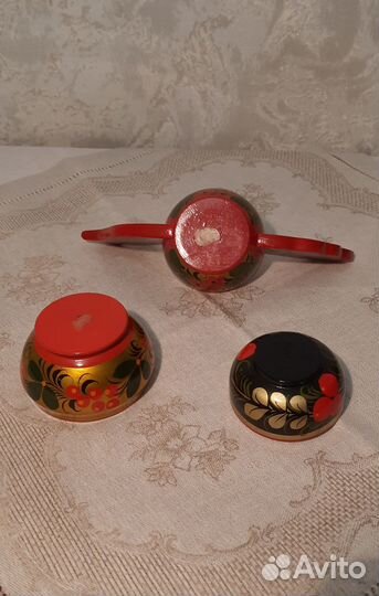 Набор солонок 3 штуки роспись 