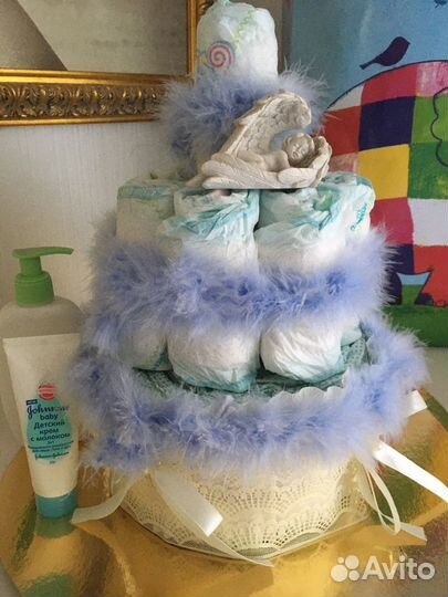 Торт из памперсов подгузников